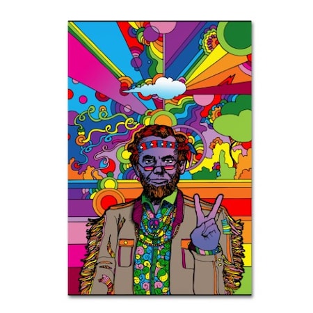 Howie Green 'Psychedelic Abe' Canvas Art,30x47
